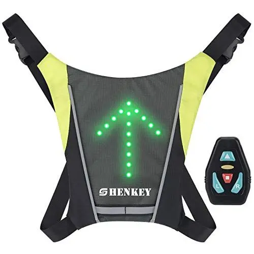 Produktbild: shenkey LED Fahrradweste, Reflektierende LED Weste mit Richtungsanzeige, Fernbedienung, Fahrradlicht, USB wiederaufladbar, einfache Installation für Fahrrad-Sicherheitsleuchte