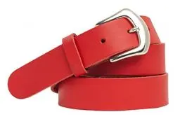 Produktbild: shenky Ledergürtel glatt | 3cm Breite | Gürtel mit Gürtelschnalle | Echtleder | Damen | Schnalle | Echt Leder | Damengürtel | Echtledergürtel | Bundweite 100cm | Rot