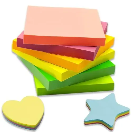 Produktbild: SHENSAIGO 8 Stück Haftnotizen Klebezettel, 800 Blatt Sticky Notes, Bunte Notizzettel, 76 × 76mm Quadratische Selbstklebende Klebezettel Klein für Büro Zuhause Schule, 6 Farbe