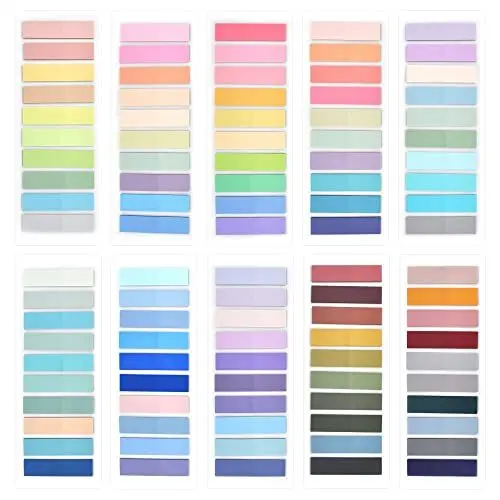 Produktbild: SHEPIN 2000 Blatt Haftnotizen Pastell, 10 Sets Haftstreifen Transparente Sticky Notes Selbstklebend Haftmarker Wasserdicht Klebezettel Schreibbar Repositionierbar Index Tabs für Schule Zuhause Büro