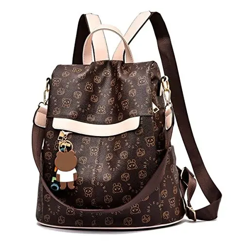 Produktbild: shepretty Damen Rucksack Anti Diebstahl Umhängetasche Multifunktions Schultaschen,0998bear,Beige.