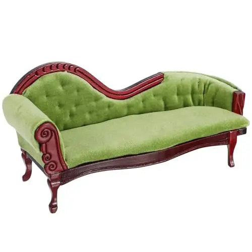 Produktbild: SHERCHPRY 1:12 Puppenhaus-Sofa Grünes Puppenhaus-Couch Mini-Viktorianischer Stuhl Miniaturmöbel Für Puppenhaus-Wohnzimmer Basteldekoration