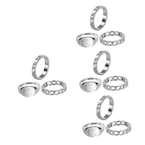 Produktbild: SHERCHPRY 12 Stk Bärenring-Set Ringe ästhetisch Bärenringe für Frauen Statement-Ring Schmuckset halloween goodies halloween Frauen kleine Ringe Frauen tragen Ringe Legierung Silver
