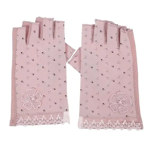 Produktbild: SHERCHPRY Halbfinger Sonnenhandschuhe Damen Für Autofahren Und Radfahren Uv Schutz Fingerlose Handschuhe Atmungsaktiv Für Outdoor Sport Aktivitäten