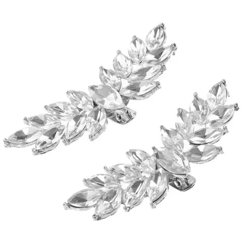 Produktbild: SHERCHPRY 1 Paar Schuhschnallen aus Kristall schuhclips sandaletten the boot Hochzeitsschuhdekorationen antikes Dekor hochzeitsdeko Schuhclip aus Kristall Schuhschmuck aus Kristall Silver