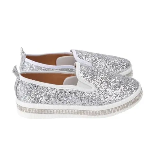 Produktbild: SHERCHPRY 1 Paar lässige Loafer mit Pailletten loafsies Sequin Plateau-Sneaker für Damen lässige Sneaker für Damen Sportschuhe Damen atmungsaktive Schuhe Dicke untere Schuhe hochwertige PU