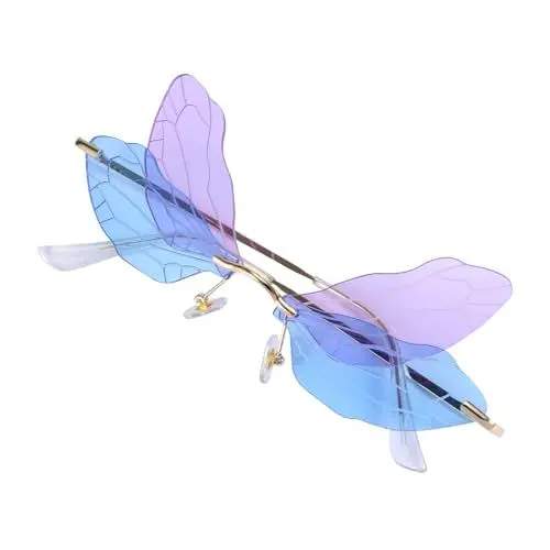 Produktbild: SHERCHPRY Sonnenbrillen Für Herren Und Unisex Libellenflügel-brille Modische Sonnenbrillen Für Damen Metallrahmen Leicht Und Trendig Und Auffällig