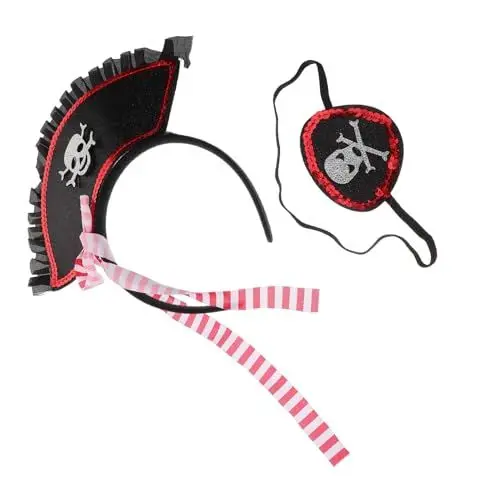 Produktbild: SHERCHPRY 1 Set Piratenhaar Make Up Stirnband Piraten Augenklappen Für Kinder Partykostüme Zubehör Piratenkostüm Für Kinder Piratenzubehör Für Kinder Schwarze Augenmaske