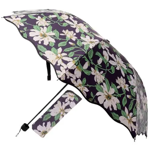 Produktbild: SHERCHPRY 1stk Regenschirm Mit Doppeltem Verwendungszweck Kleiner Frischer Klappschirm Reise Faltbarer Regenschirm Anti-uv-klappschirm Regenschirm Aus Vinyl Reiseschirm Uv-regenschirm Navy