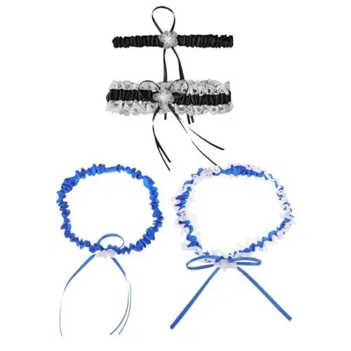 Produktbild: SHERCHPRY 2 Paar Braut-strumpfbänder Aus Spitze Mit Schleife, Hochzeitszubehör Für Bräute, Schöne Hochzeits-strumpfbänder Für Die Brautparty, Party, Leichte Spitzen-Strumpfband-Requisiten