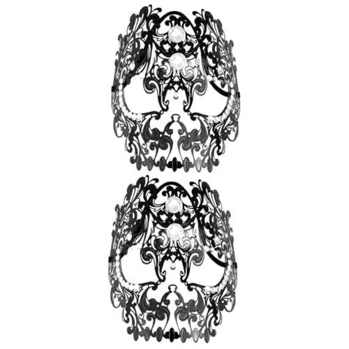 Produktbild: SHERCHPRY 2 Stk Tanzmaske Halloween-Schädel Outfit Partymaske Maskerade-Maske kleidung Maske aushöhlen Kostüm Abschlussball Maske Metall bilden Diamantkugel Männer und Frauen Acrylbohrer