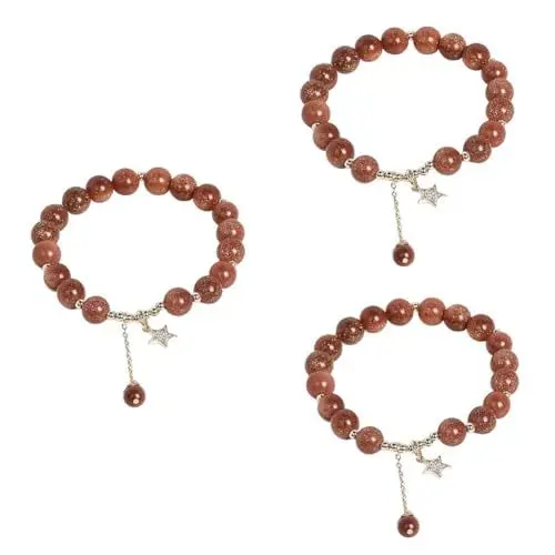 Produktbild: SHERCHPRY 3stücke Damen Armband Aus Natürlichem Kristall Mit Kreativem Sternanhänger Ein Elegantes Und Tragbares Schmuckstück Für Jeden Anlass Verstellbar Für Alltag Einkäufe Partys