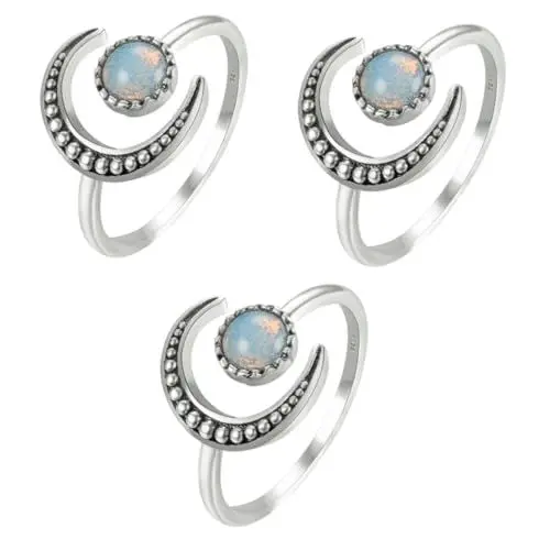 Produktbild: SHERCHPRY 3 Stk Mond-Sonne- Mädchenringe kreativer modeschmuck Ringe für verstellbarer Geschenkring für Frauen Jahrgang schmücken Manschettenring Sonnenring Fräulein