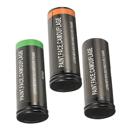 Produktbild: SHERCHPRY 3 Stück Gesichtsfarbe Marker Sticks Camouflage Schminkstifte für Halloween und Festivals Hautfreundliche Farbmarker für Erwachsene Einfache Anwendung und Entfernung