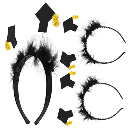 Produktbild: SHERCHPRY 3st Abschluss Stirnband Cosplay-haarband Mini-abschlussmütze Abschlusskappe Stirnbandeinsatz Abschlussfeier-stirnband Geschenke Für Die Abschlusskleid Kleidung Schüttgut Satintuch