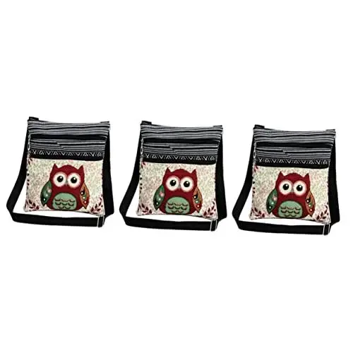 Produktbild: SHERCHPRY 3st Umhängetaschen Damen Handtasche Für Frauen Die Brieftasche Der Frau Damen-tragetaschen Eule Taschen Umhängetasche Zum Umhängen Boho-umhängetasche Streifen Fräulein Damentaschen