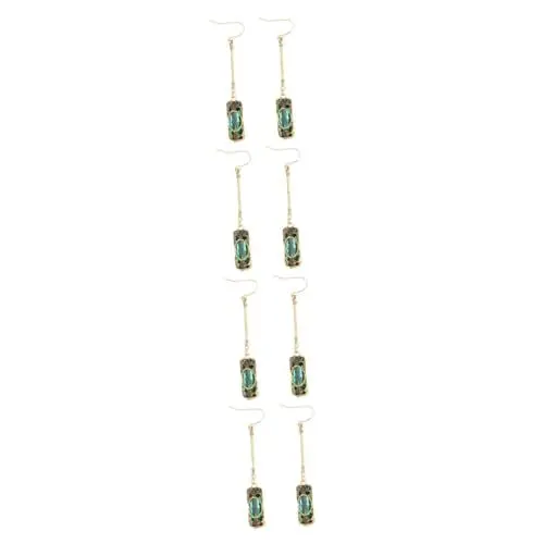 Produktbild: SHERCHPRY 4 Paare Edelstein-ohrringe Damen Ohrringe Mädchen Ohrringe Ohrhänger Ohrringe Für Frauen Im Trend Lange Baumelnde Ohrringe Baumelnde Ohrringe Für Frauen Strass-ohrringe Legierung