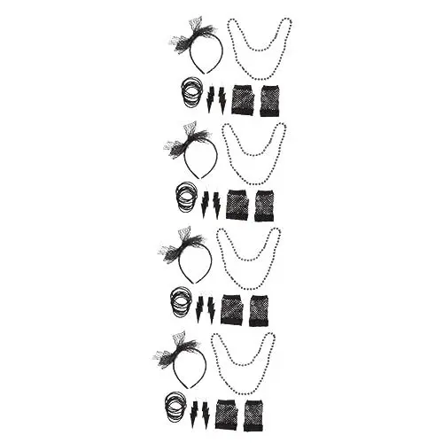 Produktbild: SHERCHPRY 4 Sets Partykleidung Spitze Partyhandschuhe Partykleidung Partyanzug Partybedarf Damenkostüm Requisite Spitzentuch Haarband Erwachsene Partykleid Partykostüm