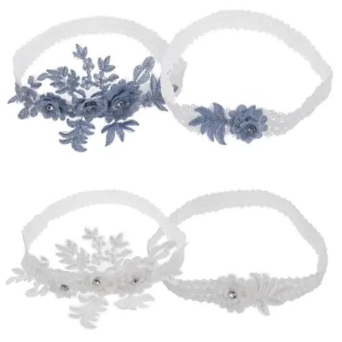 Produktbild: SHERCHPRY 4 Stück Strumpfband Aus Spitze Strumpfband Für Hochzeit Strumpfband Heimkehr Hochzeitssachen Brautstrumpfbänder Für Die Braut Hochzeitszubehör Elastische Brautstrumpfbänder Stoff