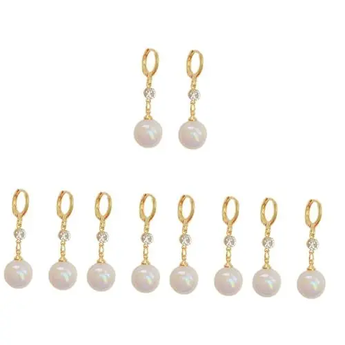 Produktbild: SHERCHPRY 5 Paare Lange Perlen ohrringe Perlenohrring Damen Ohrringe Ohrstecker für Damen Mädchenohrringe Dating-Ohrringe club ohrringe Ohrschmuck für Frauen Ohrring für Frauen Antiperlmutt