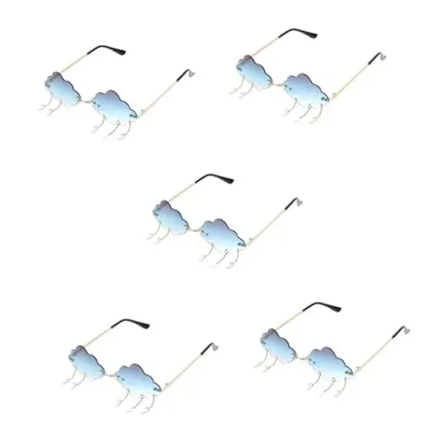 Produktbild: SHERCHPRY 5st Sonnenbrillen Sonnenbrillen Trendige Sonnenbrille Randlose Wolkenbrille Wolkenförmige Sonnenbrille Randlose Sonnenbrille Für Espejuelos Para Disco-sonnenbrille Der 90er Metall