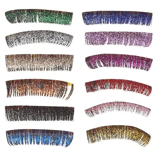 Produktbild: SHERCHPRY 6 Paar Glitzernde Falsche Wimpern Farbige Glitzerwimpern Flauschige Farbige Wimpern Cosplay-Make-Up-Wimpern Make-Up-Wimpernverlängerung