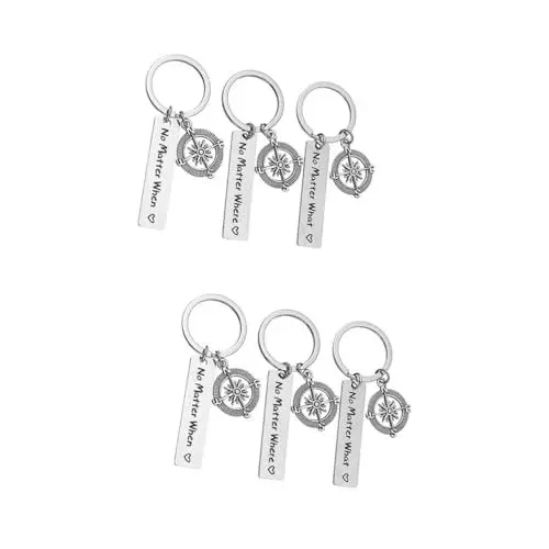 Produktbild: SHERCHPRY 6 STK Portemonnaie-Schlüsselanhänger Beste Freunde schlüssel Stainless Steel inoxlm Schlüsselbund Geschenke Freunde-Anhänger Schlüsselanhänger-Anhänger Wagen Kompass schmücken