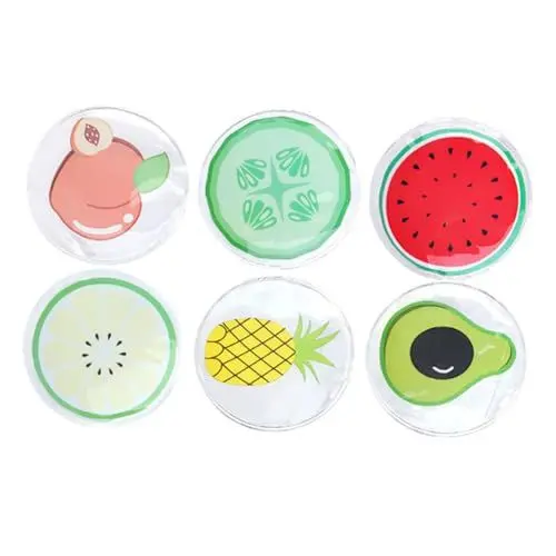 Produktbild: SHERCHPRY 6stücke Eis-augenpflaster in Fruchtform Flexiblem Pvc-gel Kühlende Und Wärmende Augenmaske Runde Eye Pads Für Augenermüdung Relief Bequemer Sitz