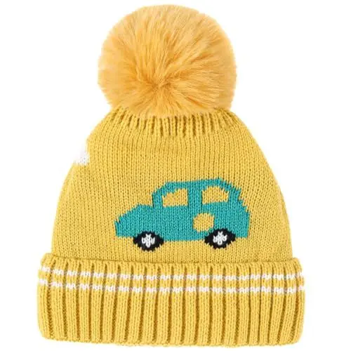 Produktbild: SHERCHPRY Cap Baby Junge Baby Mütze Auto Hut Wintermütze Kapuzenhandtuch Kleinkindmütze Caps Für Babyhut Kleinkindermützen Mütze Hut Strickmütze Für Yellow