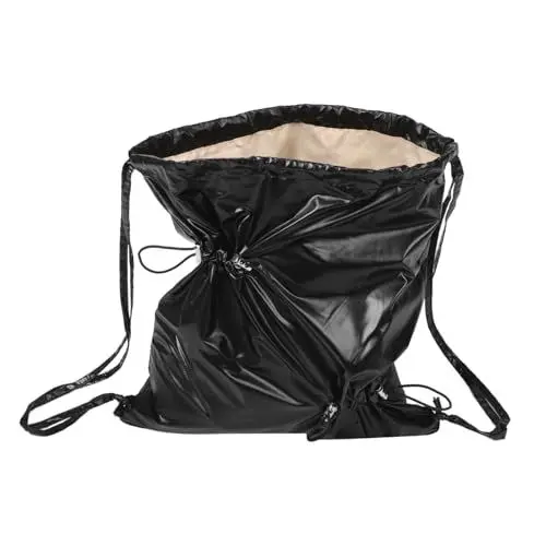 Produktbild: SHERCHPRY Faltenrucksack mit Kordelzug Unregelmäßige Kordelzug Falten Rucksack Turnbeutel Kordelzug Tasche Glänzender Rucksack rücksack Stofftaschen Kordelzug Rucksack für Männer Nylon Black