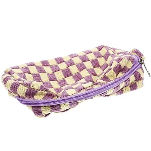 Produktbild: SHERCHPRY Kosmetiktasche Rosa Schminktasche Kariertes Schminktäschchen Make-up-Organizer Make- Up- Organizer Ästhetisches Federmäppchen Für Mädchen Bilden Reisen Stoff Pflegetasche Tragbar