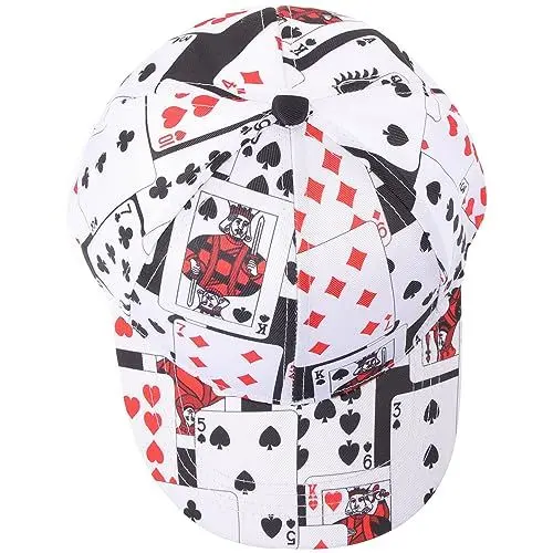 Produktbild: SHERCHPRY Lustige Teenager-baseballmütze Baseballkappen- Herrenhut Weiße Pokerhüte Sommerhut Mit Poker-Print Pokergeschenke Gaming-hüte Schirmmütze Für Stoff Zubehör Mann Trend