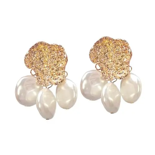 Produktbild: SHERCHPRY Perlenohrring Ohrringe mit Perle Ohrschmuck Dekor Ohrstecker Ohrringe Perle Perlen-Creolen kolczyki damskie for women gold earings goldohrringe Ohrtropfen Ohrhänger Golden