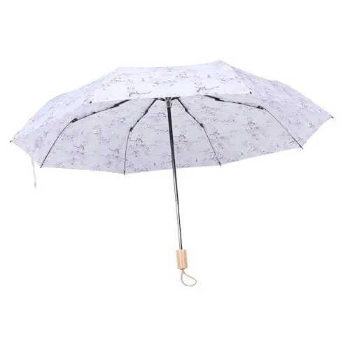 Produktbild: SHERCHPRY Regenschirm Blumenschirm Kleiner Reiseschirm Faltbarer Reiseschirm Hölzern Violett