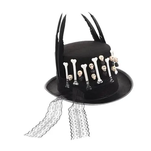 Produktbild: SHERCHPRY Schädel-Zylinder Halloween-Kostümhüte Mini-Zylinder-Haarspange Mini-Zylinder-Stirnband halloween kopfschmuck halloween kopfbedeckung Halloween-Versorgung Halloween-Partyhut gefühlt