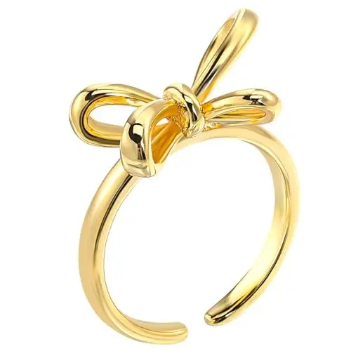 Produktbild: SHERCHPRY Schleifenringe Goldener Schleifenring Damenbandringe Schleifenknotenring Statement-Schmuck Für Sie
