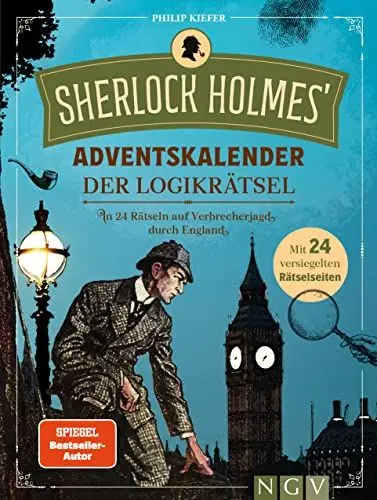 Produktbild: Sherlock Holmes' Adventskalender der Logikrätsel: In 24 Rätseln auf Verbrecherjagd durch England I Mit 24 versiegelten Rätselseiten