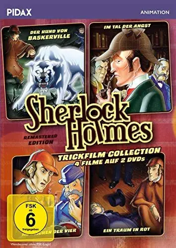 Produktbild: Sherlock Holmes Trickfilm Collection / 4 spannende Filme nach den Romanen von Sir Arthur Conan Doyle (Pidax Animation) (2 DVDs)