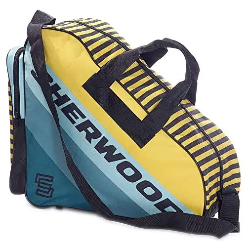 Produktbild: Sherwood Schlittschuhtasche, Inliner-Tasche für Erwachsene und Kinder, Eishockey-Bag, ideal für Rollschuhe und Eislaufschuhe (Pine/Kiwi)