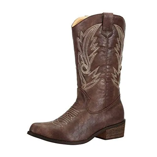 Produktbild: SheSole Damen Cowboy-Stiefel aus Leder - gefütterte Westernstiefel für Damen, hochwertige Damen-Boots mit normaler Schuhform, Braun, 36 EU