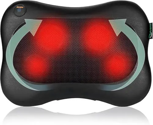 Produktbild: Shiatsu-Rückenmassagegerät, Nackenmassagegerät mit Wärme – 3D-Knet-Tiefengewebe-Rückenmassagekissen für Rücken, Schultern, Beine, Nacken, Füße, Geschenk für Männer, Frauen, Mütter und Väter, Stressabb