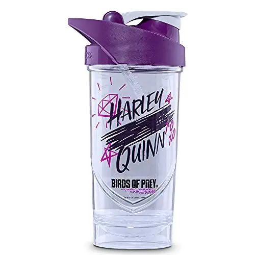 Produktbild: Shieldmixer Harley Quinn Eiweiß Shaker - Shaker Proteinshake - 700ml - Gym Shaker - Für eiweiß- & Sportgetränke - Shake becher - Gym Zubehör - Trinkflasche - Weiß - Pro Classic Protein Shaker
