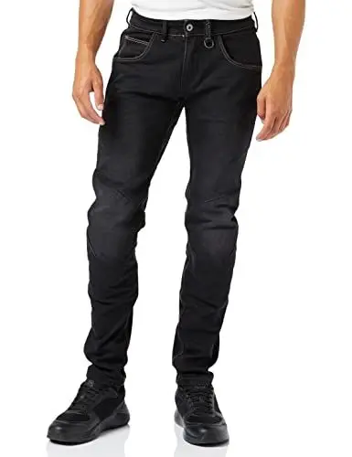 Produktbild: SHIMA DEVON Motorradjeans - Belüftete Elastische Slim Fit Biker Motorradhose mit FiberQL-Verstärkungen, CE Knie- und Hüftprotektoren (Herren, Schwarz, 32)
