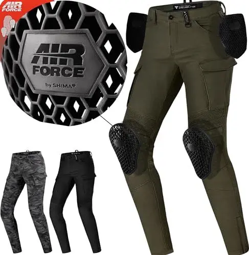 Produktbild: SHIMA GIRO 2.0 LADY Motorradhose Damen - Elastische, Slim Fit, Cargo Biker Hose Damen mit DuraQL Schicht, Knie und Hüft Protektoren, Oberschenkeltaschen (Khaki, 26 LONG)