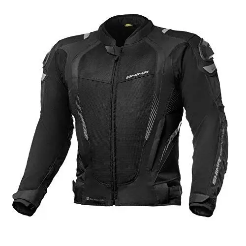 Produktbild: SHIMA MESH PRO Motorradjacke Herren | Sommer Mesh Motorcycle Stadt Textiljacke Männer mit Schulter Schleifers, CE Schulter Ellbogen und Rückenprotektoren, Breitenverstellung (Schwarz, S)