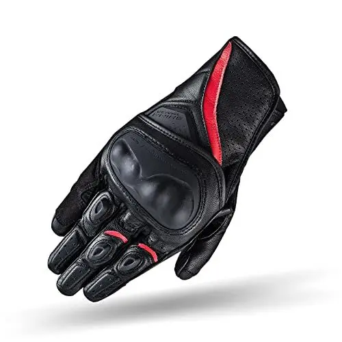 Produktbild: SHIMA SPARK 2.0 Motorradhandschuhe Herren | Touchscreen, Sommer, Sport Leder Handschuhe mit TPU Knöchelprotektor, Handflächen- und Fingerschieber, Verstärkte Handfläche (Rot, S)