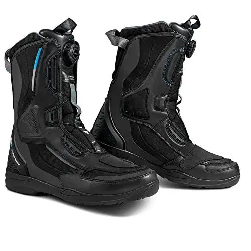 Produktbild: SHIMA STRATO Motorradstiefel Herren und Damen - Motorrad Wasserdicht Stiefel Tourenstiefel Schuhe Männer Leder Schwarz (Damen, Wasserdicht, 39)