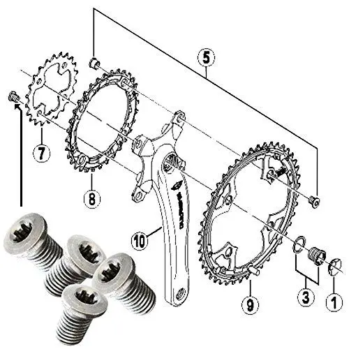 Produktbild: SHIMANO Ersatzteil FCM540 Innen-C-Ring-Schrauben, 4 Stück