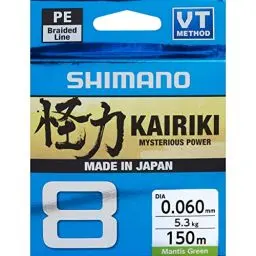 Produktbild: SHIMANO Kairiki 8, 150 Meter, grüne Mantis, 0,130 mm/8,2 kg, geflochtene Angelschnur, 59Wpla58R02, grün