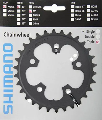 Produktbild: Shimano Unisex – Erwachsene 105 Kettenblatt, Schwarz, 30 zähne